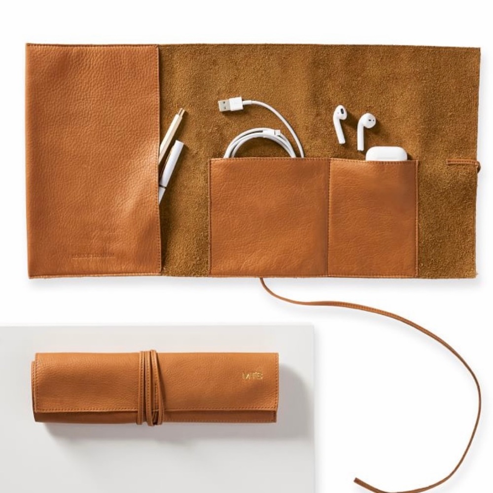 Mark & Graham Leather Double Charger Roll Up NWT